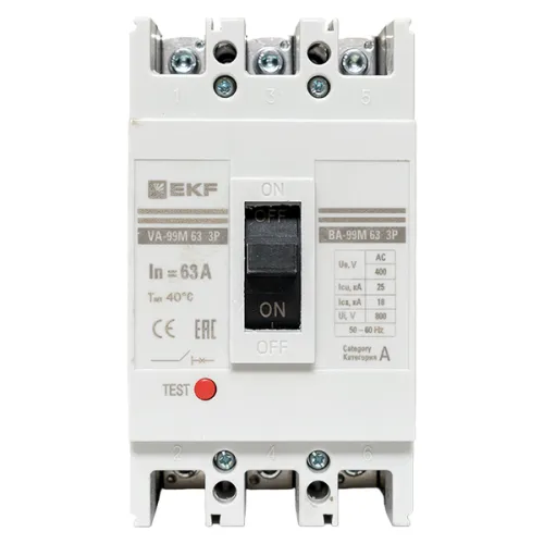 Выключатель автоматический 3п 63/63А 25кА ВА-99М PROxima EKF mccb99-63-63m фото 9