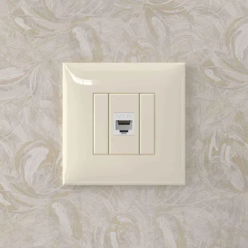 Розетка компьютерная 1-м СП Avanti "Ванильная дымка" RJ45 кат.5E без шторок механизм DKC 4405663 фото 2