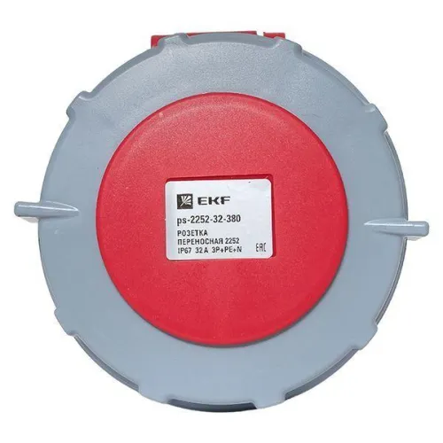 Розетка переносная 2252 3Р+РЕ+N 32А 380В IP67 PROxima EKF ps-2252-32-380 фото 7