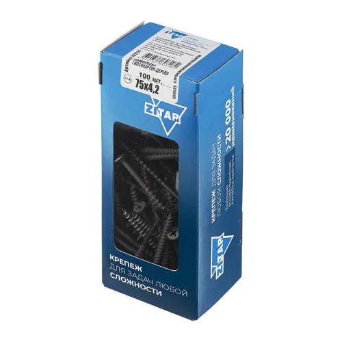 Саморез гипсокартон-дерево 4.2х75 (коробка) (уп.100шт) Tech-Krep/Zitar 102127 фото 4