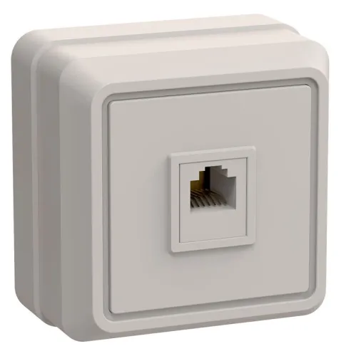 Розетка телефонная 1-м ОП Октава РТ20-ОКм IP20 крем. GENERICA ETO10-K33-DC