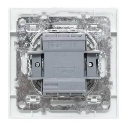 Выключатель 2-кл. СП Минск 10А IP20 с индикатором бел. Basic EKF ERV10-123-10 фото 4