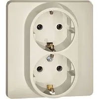 Розетка Inspiria 16А 250В 2х2P+E немецк. стандарт сл. кость IEK 673751