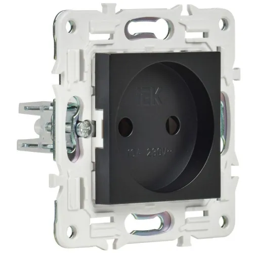 Розетка SKANDY 10А без заземл. без защ. шторок SK-R02Bl черн. IEK SK-R10-10-K02 фото 5