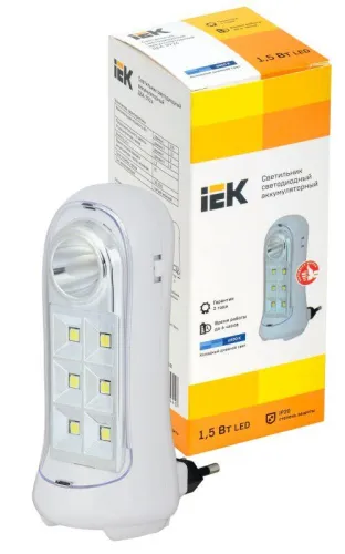Светильник ДБА 3924 аккумулятор 3ч 1.5Вт IEK LDBA0-3924-07-K01 фото 2