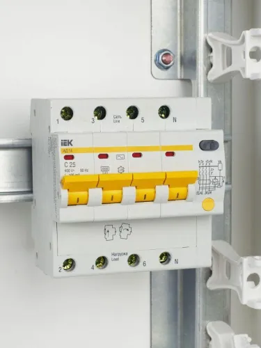 Выключатель автоматический дифференциального тока 4п C 25А 100мА тип AC 4.5кА АД-14 KARAT IEK MAD10-4-025-C-100 фото 10