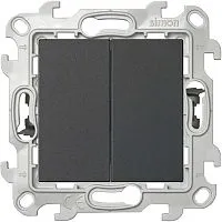 Выключатель 2-кл. 1п 2мод. СП Simon 24 10А IP20 Push&Go механизм графит Simon 2420398-038