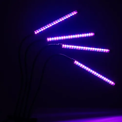 Светильник светодиодный «КРИСТАЛЛ» CTL2-USB-bl Agro для растений спектр 4 плафона по 10Вт на прищепке пульт на шнуре IP40 красн./син. ФАZА 5068810 фото 7