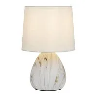 Лампа настольная Damaris D7037-501 1хE14 40Вт керамика бел. с золотом с абажуром Rivoli Б0053457