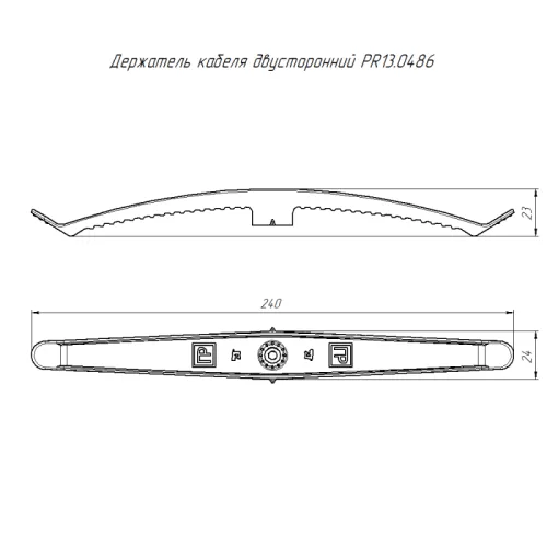 Держатель круглого кабеля двусторонний для прямого монтажа на 16 мест в гофроящике бел. (уп.100шт) Промрукав PR13.0486 фото 3