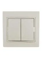 Выключатель 2-кл. СП Mira 10А IP20 со вставкой крем. LEZARD 701-0303-101