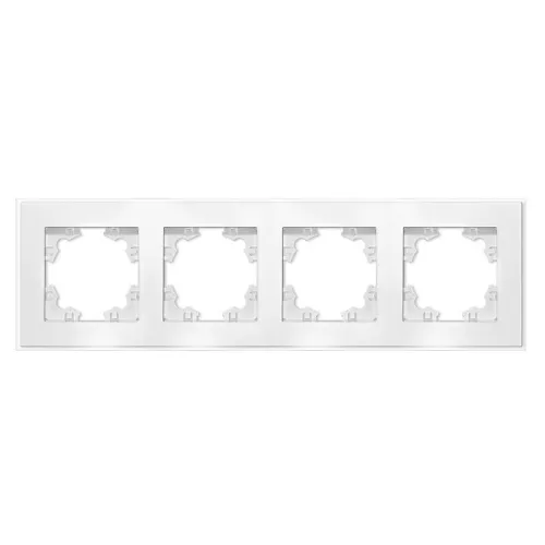 Рамка 4-м Афина стеклянная бел. UNIVersal 2245