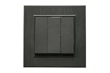 Выключатель 3-клав. 1 вход 3 выхода Karea LINE STAR дым. металлик Makel 86050091