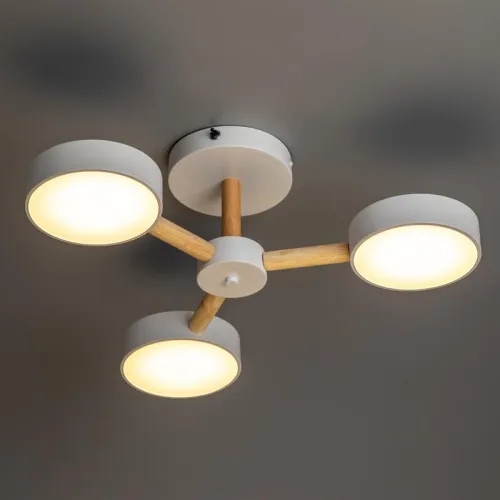 Люстра светодиодная SCANDIA 45Вт 2700К/4200К/6400К 580х160мм 17кв.м ДУ 3 режима диммир. бел./дерево Ritter 51589 4 фото 7