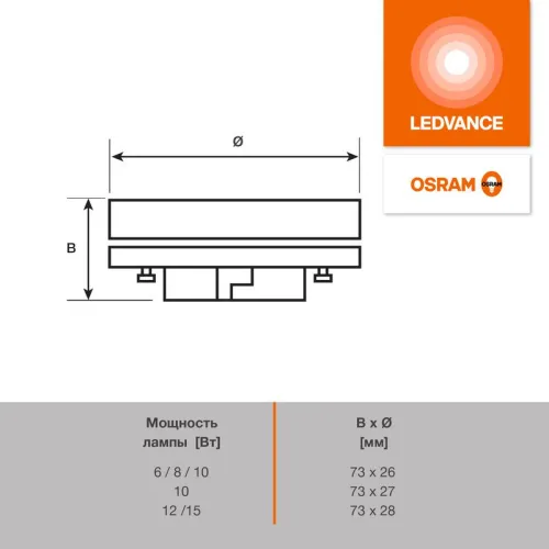 Лампа светодиодная LED G4 Value LVGX53100 10W/940 CRI95 10Вт 4000К 1000лм таблетка матов. GX53 170-250В OSRAM 4058075582095 фото 6
