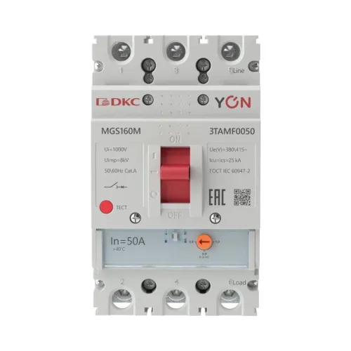 Выключатель автоматический MGS160 3P 40-50A 25kA YON MGS160M-3TAMF0050 фото 2