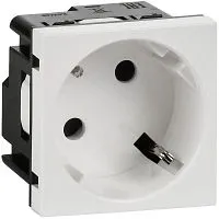 Розетка 2мод. 16А 250В 45град. с заземл. защ. шторки винт. зажимы бел. ИЭК Leg 4521052