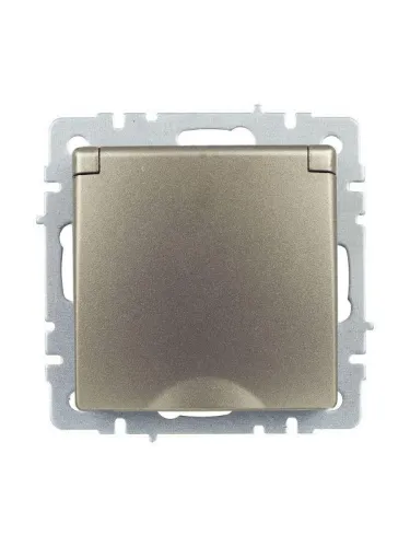 Розетка BRITE РСбш10-3-БрШ 16А IP20 с заземл. защ. шторки с крышкой механизм шампань IEK BR-R16-16-K37 фото 5