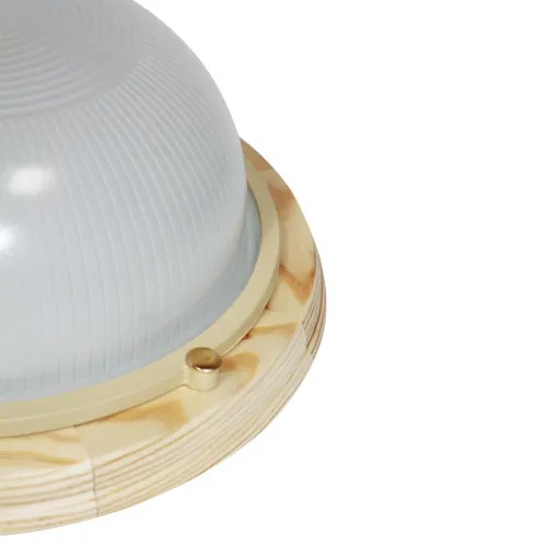 Светильник НПП 03-100-009 "Самарканд" 1101 E27 IP65 кругл. большой матов./корпус дерево сосна (инд. упак.) Элетех 1005500964 фото 5