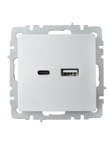 Розетка BRITE USB A+C 18Вт РЮ11-1-БрА механизм алюм. IEK BR-U22-018-K47 фото 8
