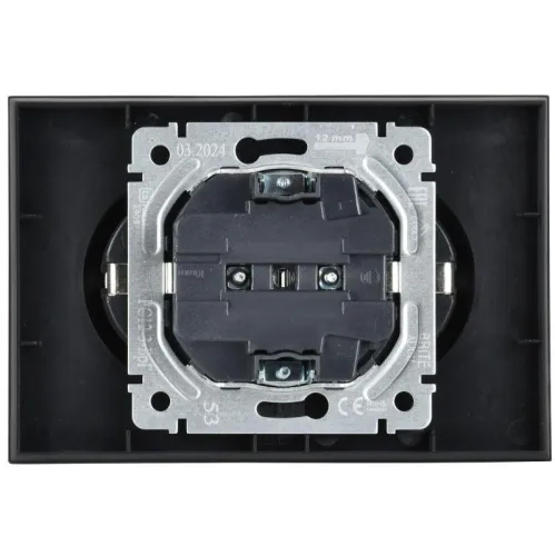 Розетка 2-м СП BRITE РС12-3-БрГ 16А в сборе с заземл. без защ. шторок графит IEK BR-R21-16-K53-F фото 5