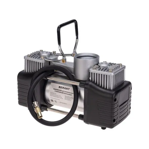 Компрессор автомобильный усиленный двухпоршневой в кейсе с набором инструментов (60л/мин 10 АТМ) Rexant 80-0524 фото 11