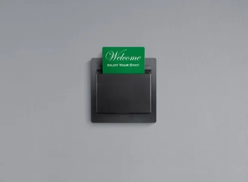 Выключатель карточный 1-кл. СП Etika 2А IP20 с выдержкой времени и подсветкой для гостиничных номеров механизм антрацит Leg 672693 фото 4