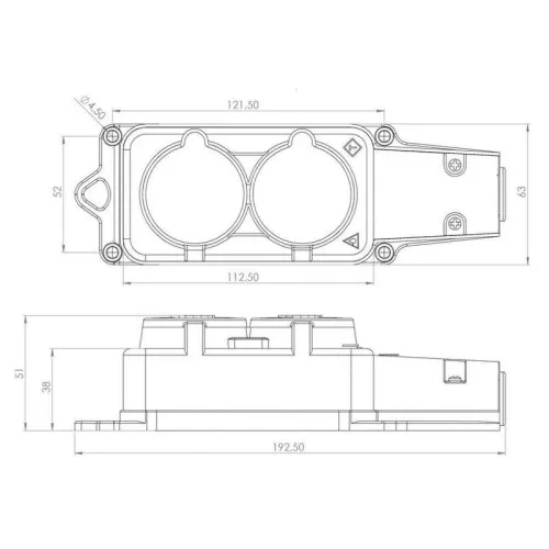 Розетка штепсельная двухместная влагозащ. с/з 16А IP54 каучук Rexant 111-112 фото 5