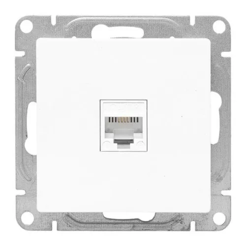 Розетка телефонная 1-м СП Эпика RJ11 механизм бел. EKF UP1-SOW-RJ11 фото 3
