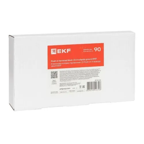 Колодка клеммная пружинная 1.5 Push-in 4 вывода земля EKF PIT-1.5-4-pe фото 10