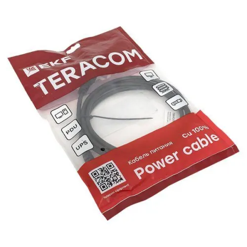 Кабель питания TERACOM для ИБП ПК и мониторов разъемы C13 - C14 сеч. 3х0.75кв.мм 250В 2.0м EKF TRC-PCA-C13-C14-0.75-2M фото 4