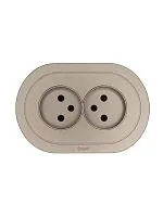 Розетка 2-м СП OSEN без заземл. ПБТ круглая механизм титан LEZARD 744-3700-128B