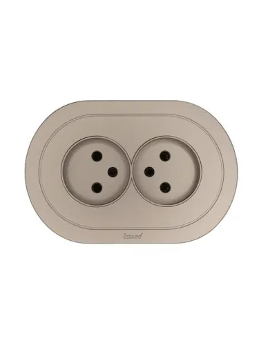 Розетка 2-м СП OSEN без заземл. ПБТ круглая механизм титан LEZARD 744-3700-128B