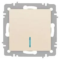 Выключатель 1-кл. СП Accent 6-102-02 10А IP20 250В с подсветкой AL/CU сл. кость Intro Б0063428