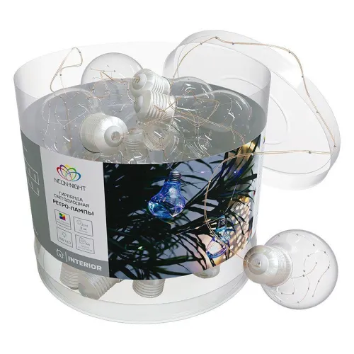 Гирлянда светодиодная "Ретро-лампы" 3м 100LED мультиколор 4Вт IP20 Neon-Night 303-079 фото 9