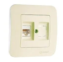 Розетка компьютерная кат.5E+гнездо Makel 55235