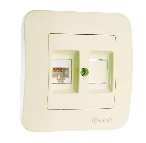 Розетка компьютерная кат.5E+гнездо Makel 55235