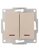 Выключатель 2-кл. 1п СП Karina 10А IP20 с подсветкой механизм крем. LEZARD 707-0388-112