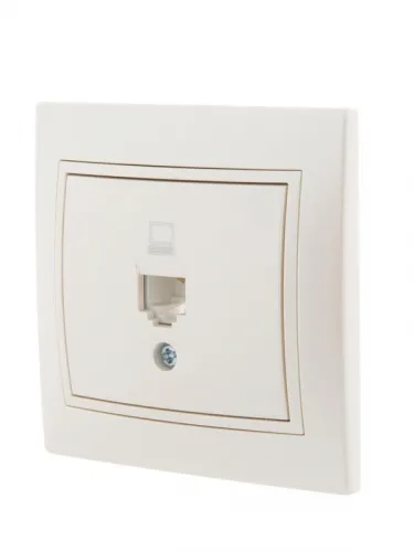 Розетка компьютерная 1-м СП Mira RJ45 16А IP20 со вставкой жемчуж./бел. перламутр. LEZARD 701-3030-139 фото 4