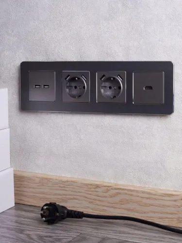 Розетка BRITE USB A+A 3.1А РЮ10-1-БрС механизм сталь IEK BR-U21-D31-K46 фото 8