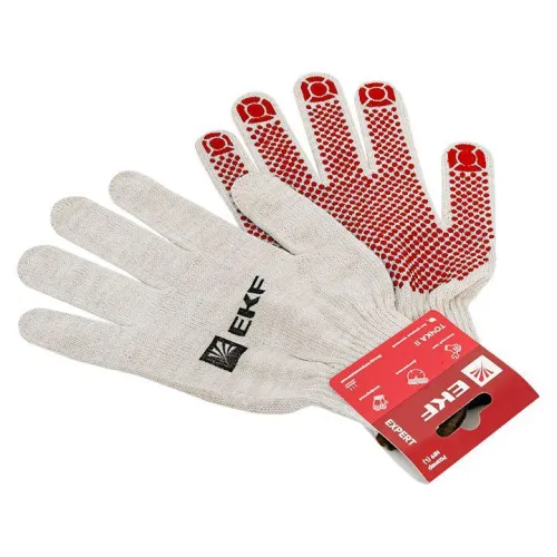 Перчатки рабочие ТОЧКА II с ПВХ-покрытием (10 класс 9 разм) Expert EKF pe13ct-9-pro фото 3