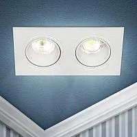 Светильник встраиваемый декоративный KL90-2 WH MR16/GU5.3 бел. пластик. Эра Б0054371