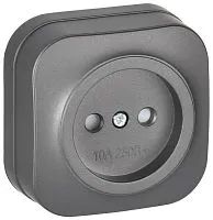 Розетка ОП GLORY РСш20-2-ХСм 10А без заземл. защ. шторки сталь матов. IEK ERH13-K46M-10