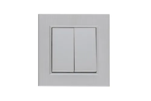 Выключатель 2-клав. Karea LINE STAR жемчуж. Makel 86100003