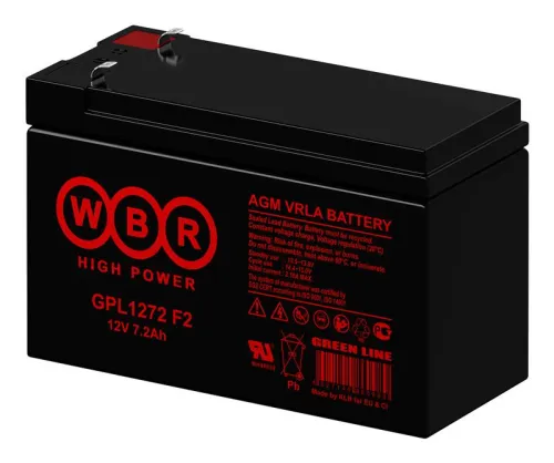 Аккумулятор 12В 7.2А.ч WBR GPL1272 F2 WBR фото 3
