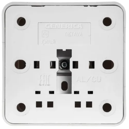 Розетка 1-м ОП Октава 10А IP20 без заземл. бел. GENERICA ERO10-K01-10-DC фото 3