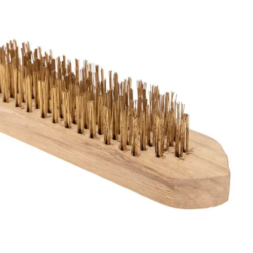 Щетка по металлу с деревянной ручкой 6 ряд. 280мм Kranz KR-91-1243 фото 2