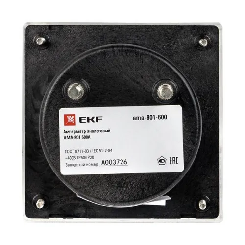 Амперметр аналоговый AM-A801 на панель 80х80 кругл. вырез 600А трансф. подкл. EKF am-a801-600/ama-801-600 фото 3