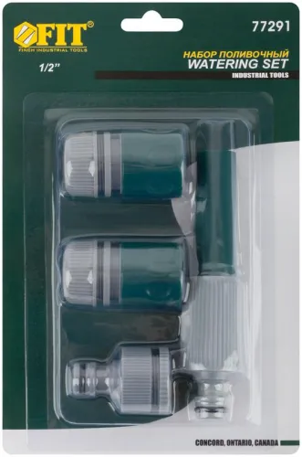 Набор поливочный 4шт 1/2дюйм ( насадка для полива; соединитель; соединитель с автостопом; адаптер внешний ) FIT 77291 фото 3