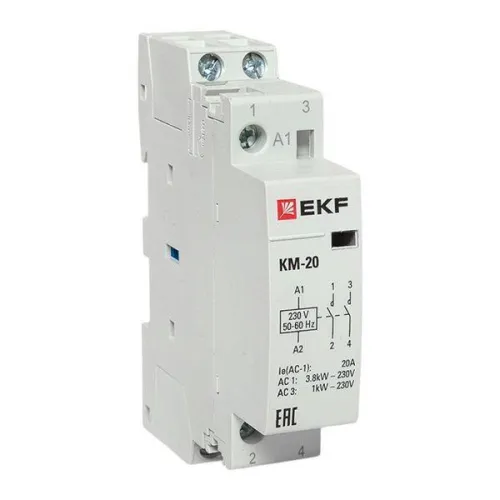 Контактор модульный КМ 20А 2NО (1 мод.) EKF km-1-20-20